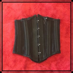 Black underbust mesh corset